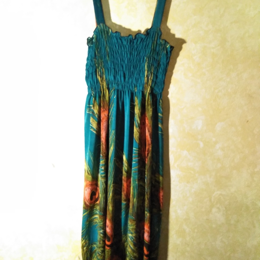 Dress, ACE Fashion, X-Large, Peacock Feather print
